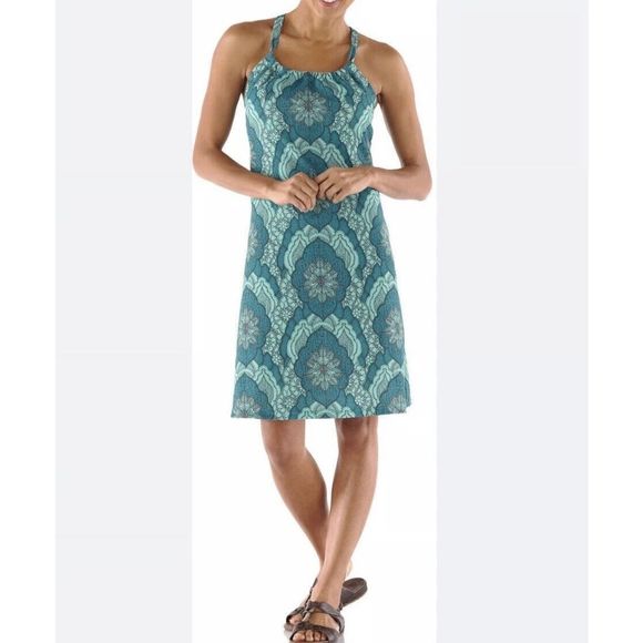 Prana Quinn Dress Size Small - Teal Blue - Picture 1 of 8
